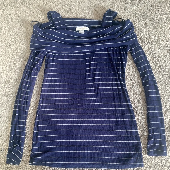 Motherhood S/M Ribbed Long Sleeve off Shoulder - Picture 4 of 5
